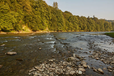 Scenic view of lake against sky during autumn