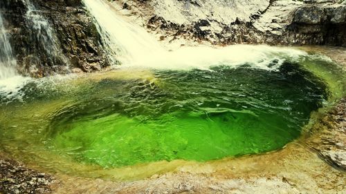 Scenic view of waterfall