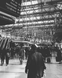 Crowd at railroad station