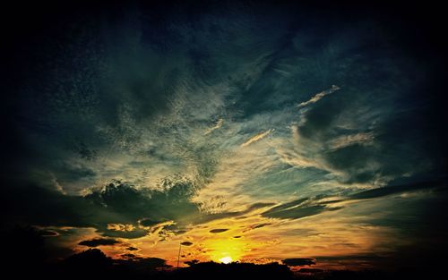 Low angle view of dramatic sky