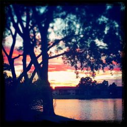 Scenic view of sea at sunset