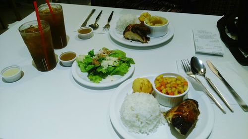 Close-up of food served in plate