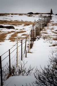 Scenic view of snow covered landscape