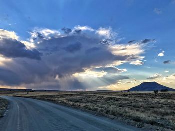 Road against sky during sunset