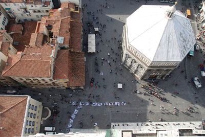 High angle view of cathedral square in florence