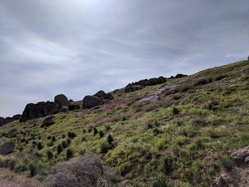 Low angle view of mountain against sky