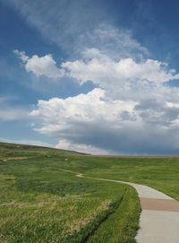 Scenic view of field against sky