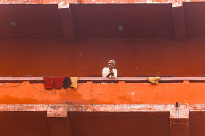 Man working on wall