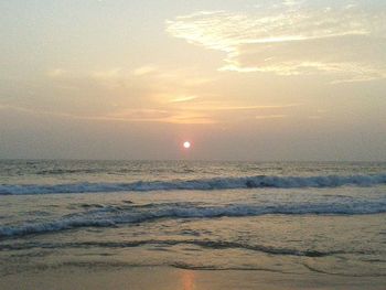 Scenic view of beach during sunset