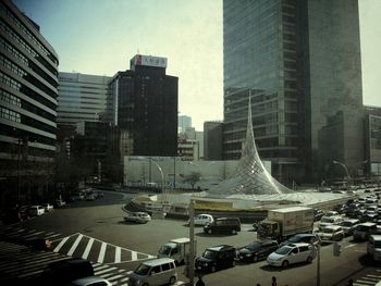 City street with buildings in background