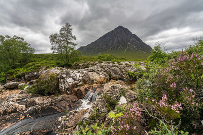 Scenic view of land against sky