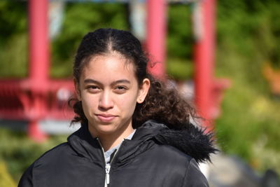 Portrait of smiling teenage girl