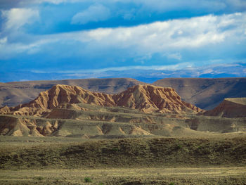 Scenic view of arid landscape against sky