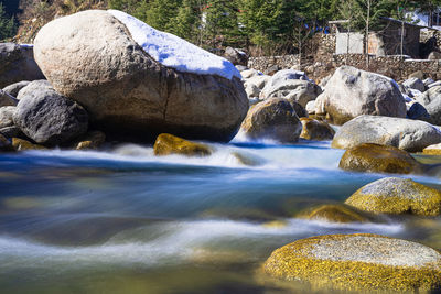 Scenic view of waterfall