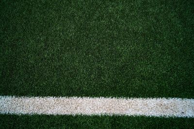 High angle view of marking on playing field