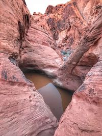 Scenic view of rock formations in desert