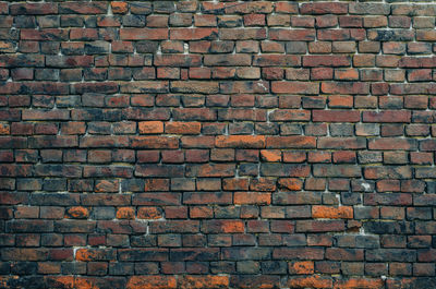 Vintage dark brick wall. brickwork with cracks. abstract background.