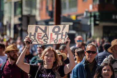 People on street in city