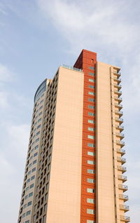 Low angle view of modern building against sky