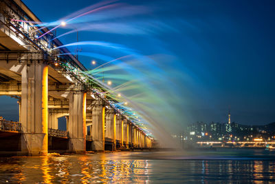 Illuminated city at night