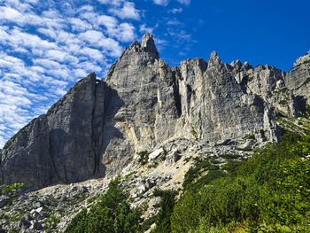 Panoramic view of rocky mountains against sky