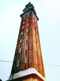 Low angle view of tower against clear sky