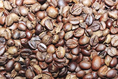 Full frame shot of roasted coffee beans