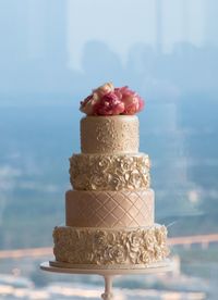 Close-up of cake on cakestand