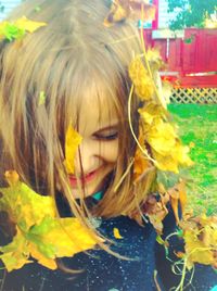 Close-up of man wearing mask