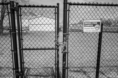 Locked gate to football field