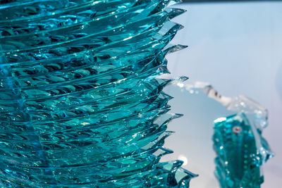 Close-up of blue machine