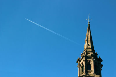 Low angle view of church against clear sky