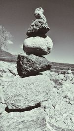 Rock formation in sea