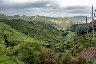 Scenic view of mountains against sky