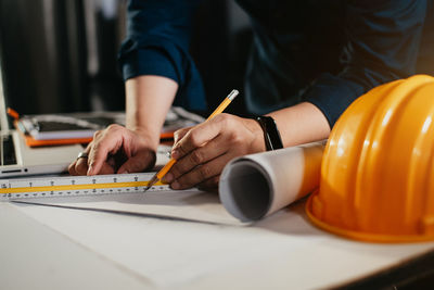 Man working on table