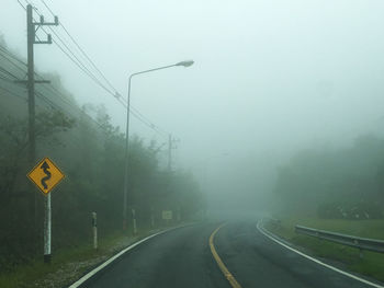 Road sign in fog