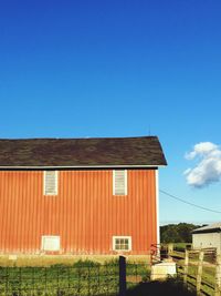 Barn against blue sky