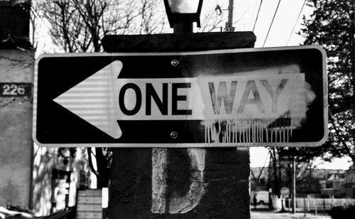 Close-up of road sign