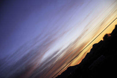 Low angle view of orange sky