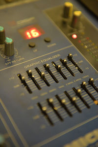 Close-up of audio equipment