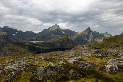 Scenic view of mountains against sky