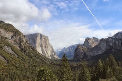 Scenic view of mountains against sky at yosemite national park