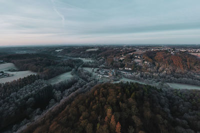 High angle view of landscape against sky