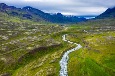 Scenic view of mountains against sky