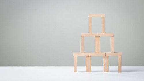 Chair on table against white background