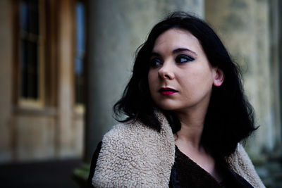 Portrait of woman looking away