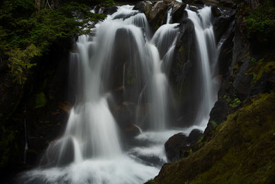 Scenic view of waterfall in forest