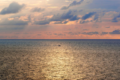 Single boat on ocean