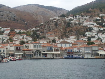 High angle view of town