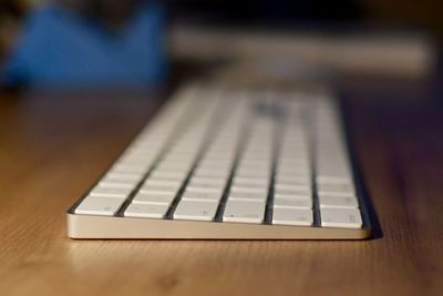 Close-up of compute keyboard on table